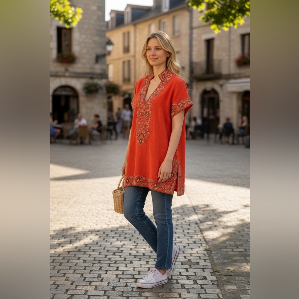 Florabella 100% Linen Tunic Dress/Top